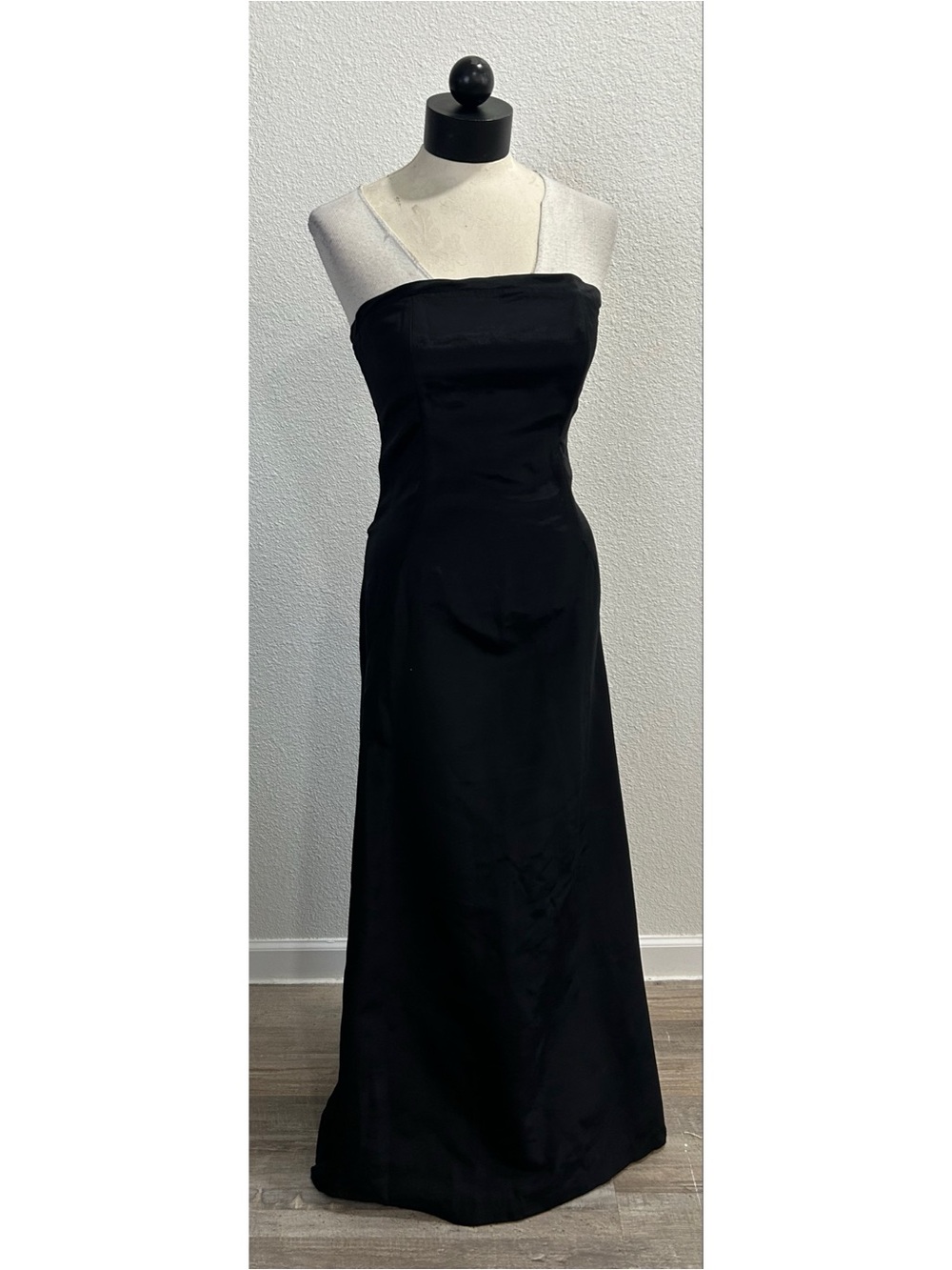 Vintage Silhouettes Currie Bonner Black Strapless Gown Size 2 Dupioni Silk Dress
